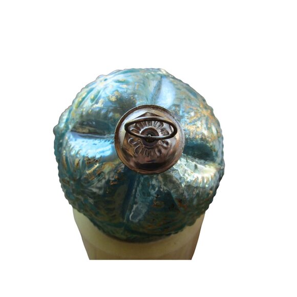 Vintage Turquoise Diamond Bevel Glass Christmas Ornament Kugel Style GUC - Picture 5 of 10